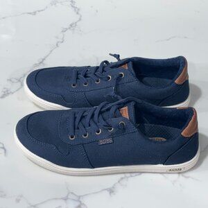 BOBS by Skechers Navy Blue Lace Up Sneakers Size 8 Arch Fit Air Cooled